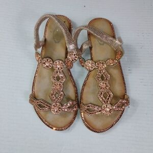Atalina rose gold sparkle Rose Gold Beaded Sandals